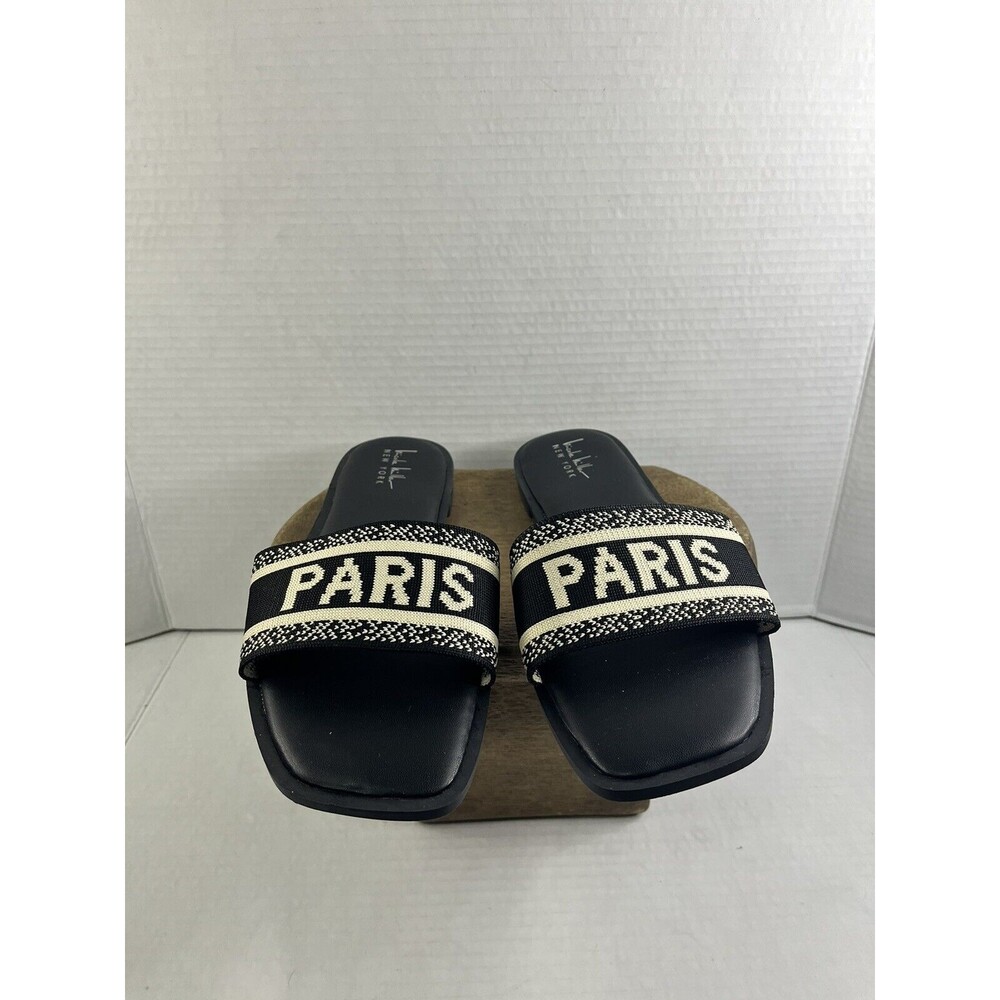 NICOLE MILLER City Paris Black Slides Size: 9.5